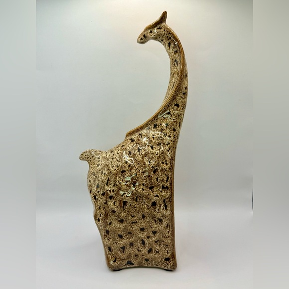 Pier One Vintage Ceramic Porcelain 13" Brown Speckled Modern Giraffe Figurine - Picture 5 of 6